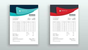 moderno y mínimo factura modelo diseño vector