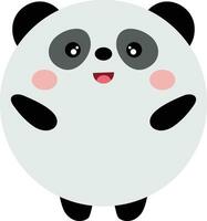 Cute panda with round body vector