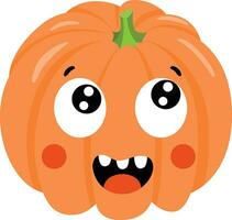 Funny orange Halloween pumpkin isolated on white vector