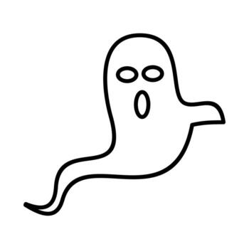 Isolated ghost icon on a White Background. Ghost vector icon, Emotion Variation. Simple flat style design elements. Creepy horror images., isolated on white background.