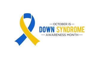 Down syndrome awareness month is observed every year in october. October is down syndrome awareness month. Vector template for banner, greeting card, poster with background. Vector illustration.