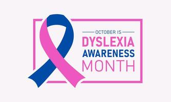 Dyslexia awareness month is observed every year in october. Vector illustration of dyslexia awareness month in aims to support those with this learning difficulty. Vector illustration.