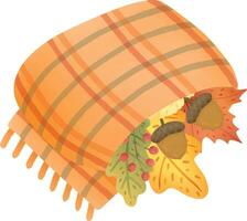 Cute orange scarf for autumn. vector