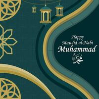 Islamic celebration of Mawlid al-Nabi Muhammad, which means the birthday of the Prophet Muhammad vector