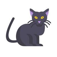 black cat  icon vector illustration design isolated on white background in simple,editable style.
