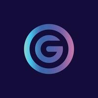 letter G logo design Gradient Blue Purple tech logo icon vector