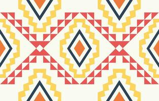 Ethnic abstract ikat art. Aztec ornament print. geometric ethnic pattern seamless  color oriental.  Design for background ,curtain, carpet, wallpaper, clothing, wrapping, Batik, vector illustration.