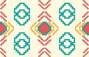 Ethnic abstract ikat art. Aztec ornament print. geometric ethnic pattern seamless  color oriental.  Design for background ,curtain, carpet, wallpaper, clothing, wrapping, Batik, vector illustration.