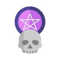 black magic skull icon, halloween, dark magic symbol, isolated on white background. vector