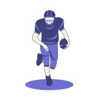 american football player running with ball vector illustration