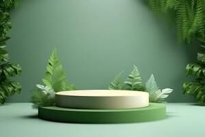 A white circle with a green background and a green forest in the background photo