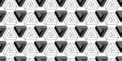 black white triangle illusion seamless pattern vector