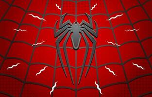 Spider Emblem with Webs Background Illustration vector