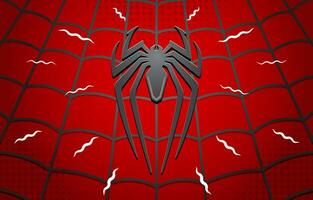 Spider Emblem with Webs Background Illustration vector