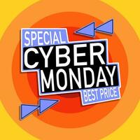 especial oferta, ciber lunes publicidad vector