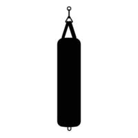 Punching Bag Silhouette. Black and White Icon Design Elements on Isolated White Background vector