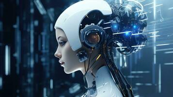 Artgerm Futurism Silver Navy Tech Woman in 8K AI generated photo