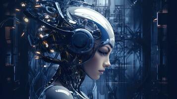 Artgerm Futurism Silver Navy Tech Woman in 8K AI generated photo