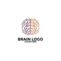 Brain Logo silhouette design vector template. Think idea concept.Brain storm power thinking brain Logotype icon