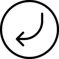 turn left line icon vector