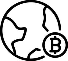 bitcoin line icon vector