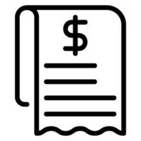 bill line icon vector