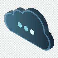 Isometric cloud database. Cloud computing and File cloud storage. Modern technology. Vector illustration