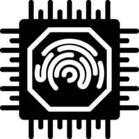 fingerprint glyph icon vector