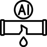 icono de la línea del detector de fugas vector