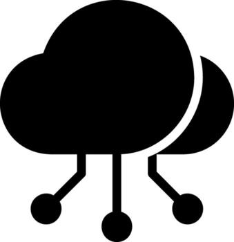 cloud computing glyph icon vector