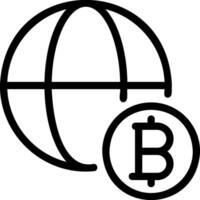 bitcoin line icon vector