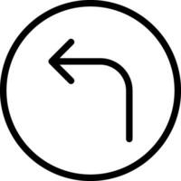 turn left line icon vector