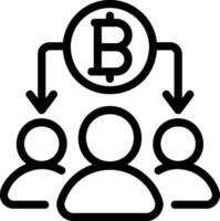 icono de línea bitcoin vector