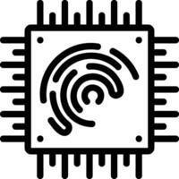 fingerprint line icon vector