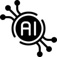artificial intelligence glyph icon vector