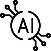 icono de línea de inteligencia artificial vector