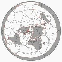 cnc láser corte mundo mapa circular voronoi rompecabezas vector ilustración