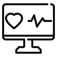 heart rate line icon vector