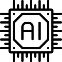 artificial intelligence line icon vector