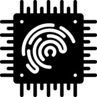 fingerprint glyph icon vector