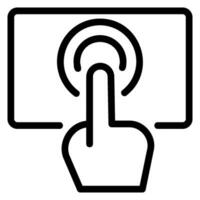 touch sensor line icon vector