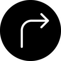 turn right glyph icon vector