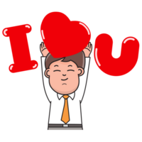 I love you cartoon man gesture png