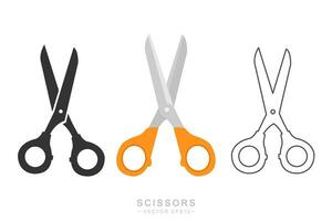 Scissors symbol. Flat, colorful, line designs. Isolated vector. vector