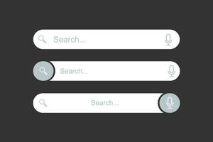 Search address and navigation bar icon. Search bar design web UI elements. Vector drawing.