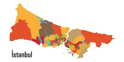 Istanbul county map. Vector illustration