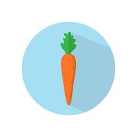 Carrot symbol. Shaded logo in the circle. Vector illustration isolated on a white background.