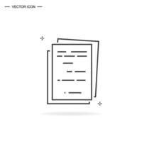 Files icon. Stack of invoice or invoice documents. Simple line vector illustration isolated.