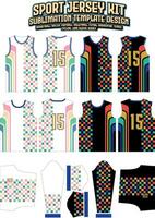 abstract Squares Jersey Design Sportswear Layout Template vector