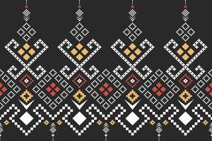 Cross stitch colorful geometric traditional ethnic pattern Ikat seamless pattern abstract design for fabric print cloth dress carpet curtains and sarong Aztec African Indian Indonesian vector